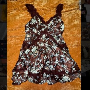 Urban Outfitters Silk Lace Floral Mini Dress NWT